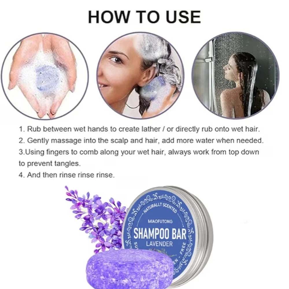 Miaofutong Lavender Shampoo Bar Paraben Free‎